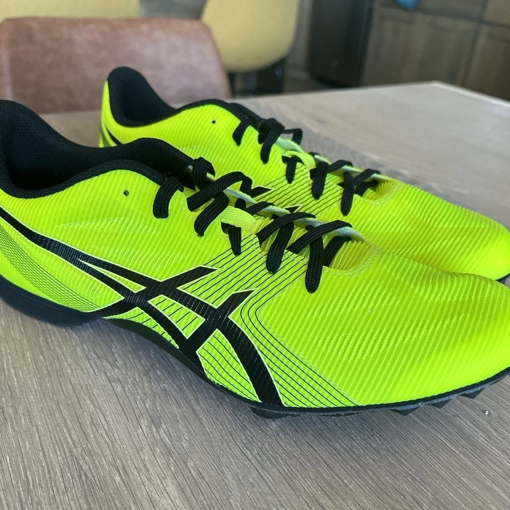ASICS Sprint Track Spikes Mens 10.5 G502Y Yellow Racing Shoes Sprinting